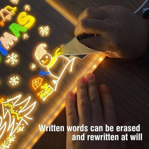 3D LED Light Glass Acrylic Writing pad